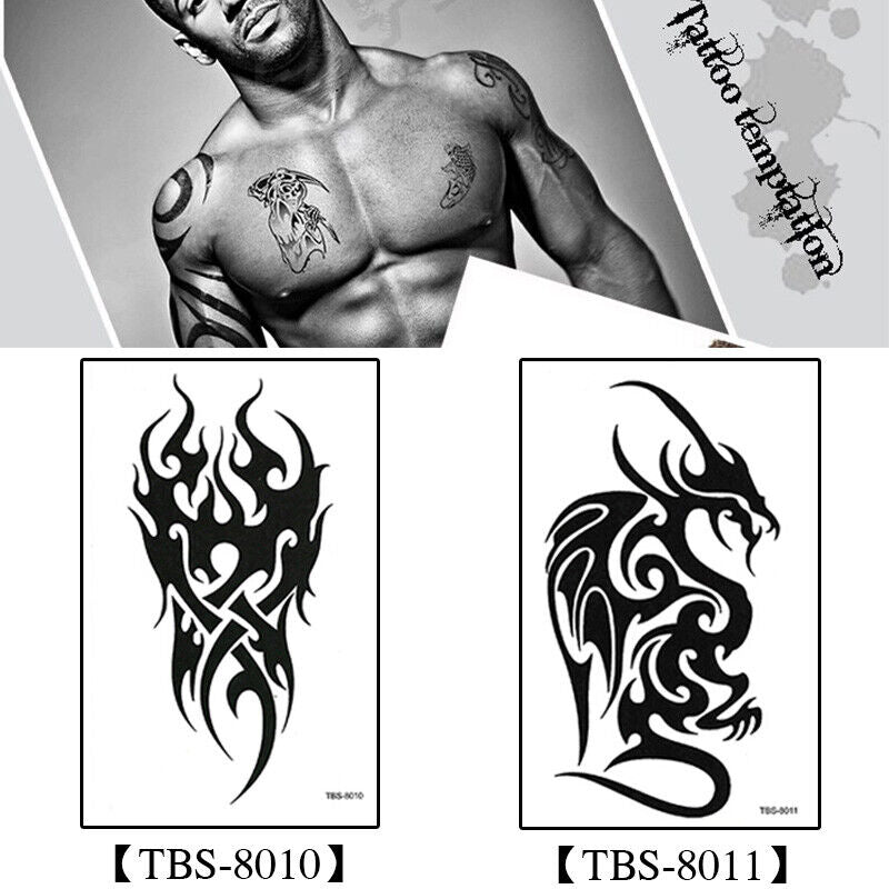 2X Temporary Tattoo Sticker Totem Waterproof Fake Tattoos Removable Body Art TBS