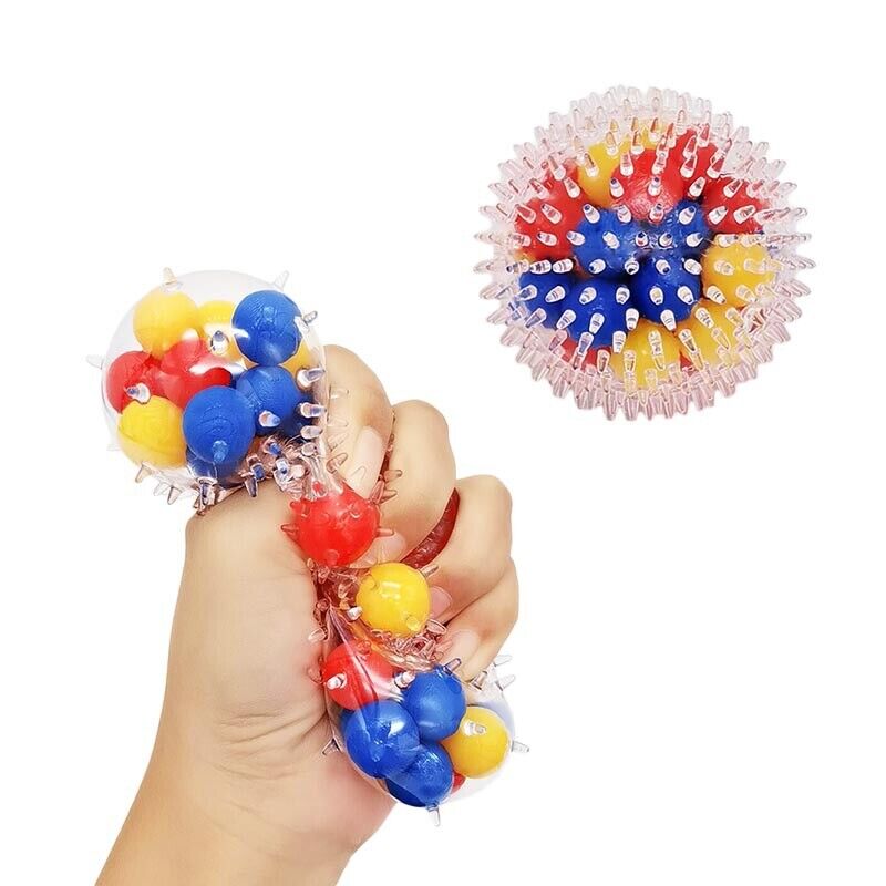 4pcs Squishy Stress Balls DNA Sensory Squeeze Fidget Toys Set for Anxiety Autism ADHD