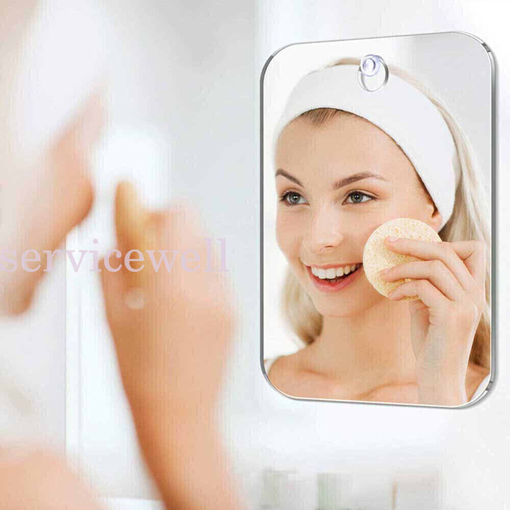 Shave Mirror Bathroom Shower Fogless Shaving PC Lens Anti-Fog Mirror + Free Hook