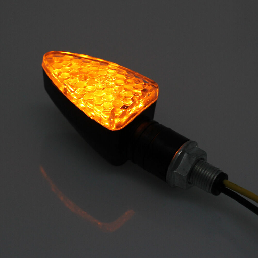 4X Motorcycle LED Turn Signal Indicators Motorbike Turning Amber Light Universal