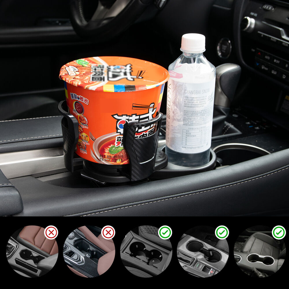 360° Adjustable 2in1 Car Seat Cup Holder Expander Bottle Drink Coffee Storage