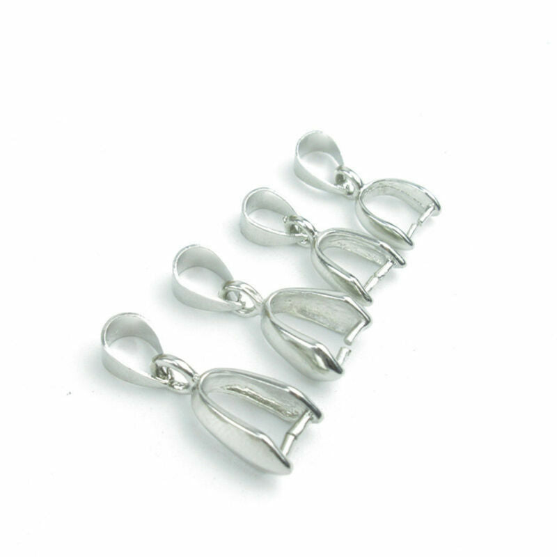 50Pcs Plated Charm Pendant Pinch Clip Bail Connector DIY Jewelry Findings