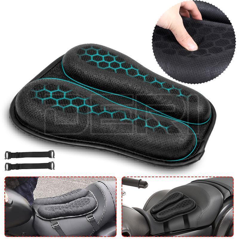 Motorcycle Seat Cushion Gel Pillow Pad Cover Comfort Pressure Relief Universal