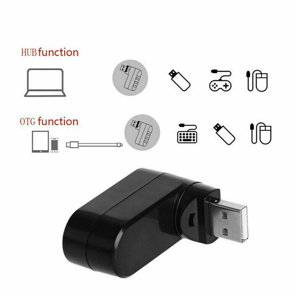 USB HUBs Distribution Splitter Adapter Super Speed Data Hub For Laptop PC 3-Port