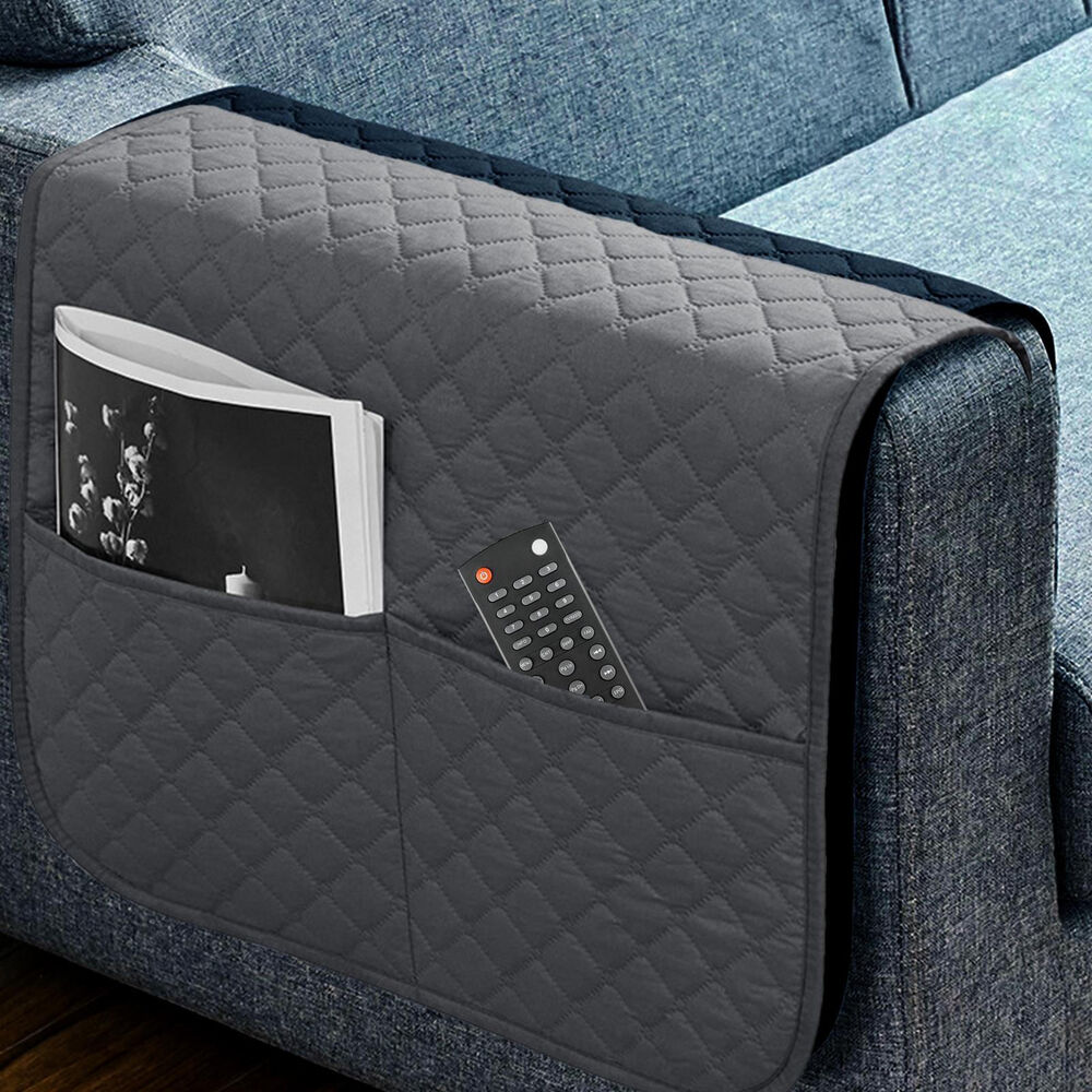 Sofa Armrest Covers Remote Holder For Recline Water Resistant Durable Anti-Slip