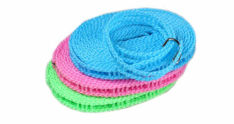 2x 5m Travel Clothes Line Nonslip Clothesline Rope Camping Washing Airer Outdoor