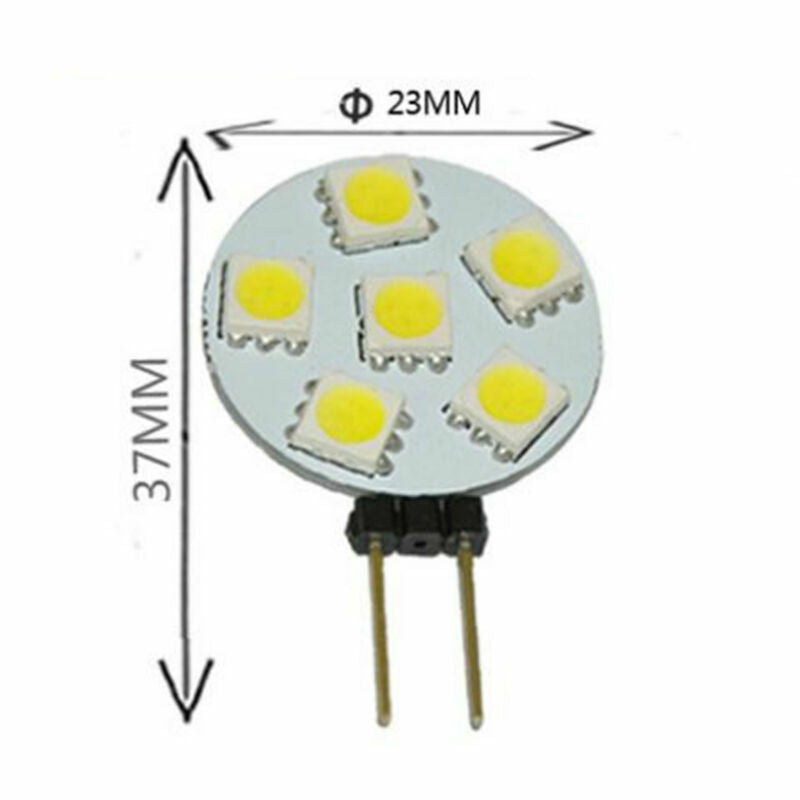 G4 5050 SMD 6/9/12 LED Car Boat Light Round Bulb Side-pins Lamp DC 12V