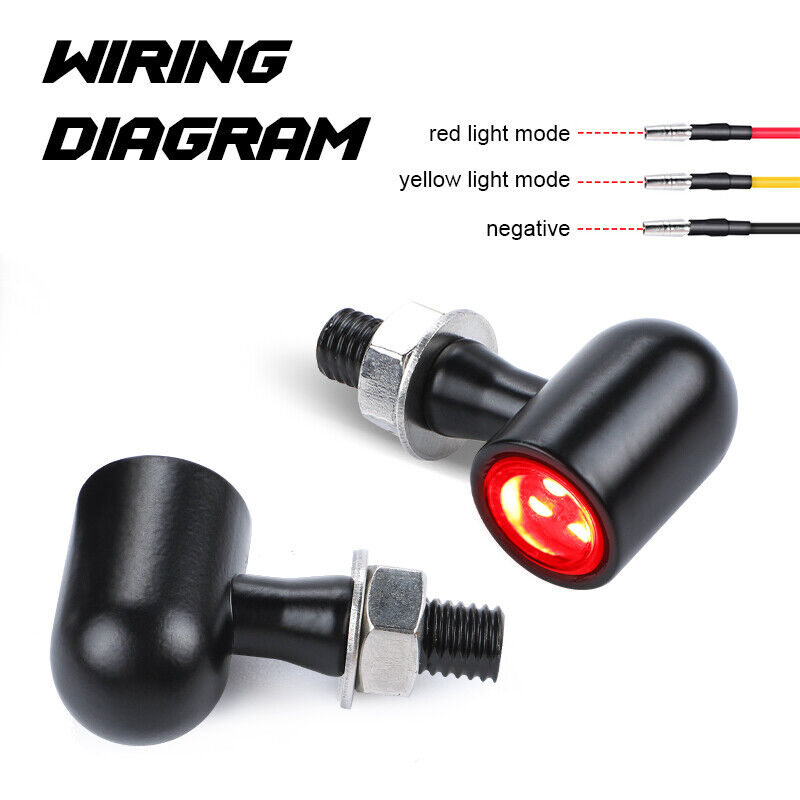 2X LED Motorcycle Indicator Mini Turn Signal Blinker Brake Light Universal Lamp