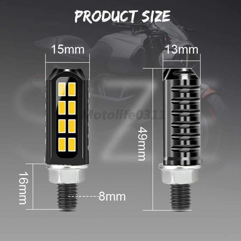 2X Universal Motorcycle LED Indicator Turn Signal Light Dirt Bike Blinkers Lamp