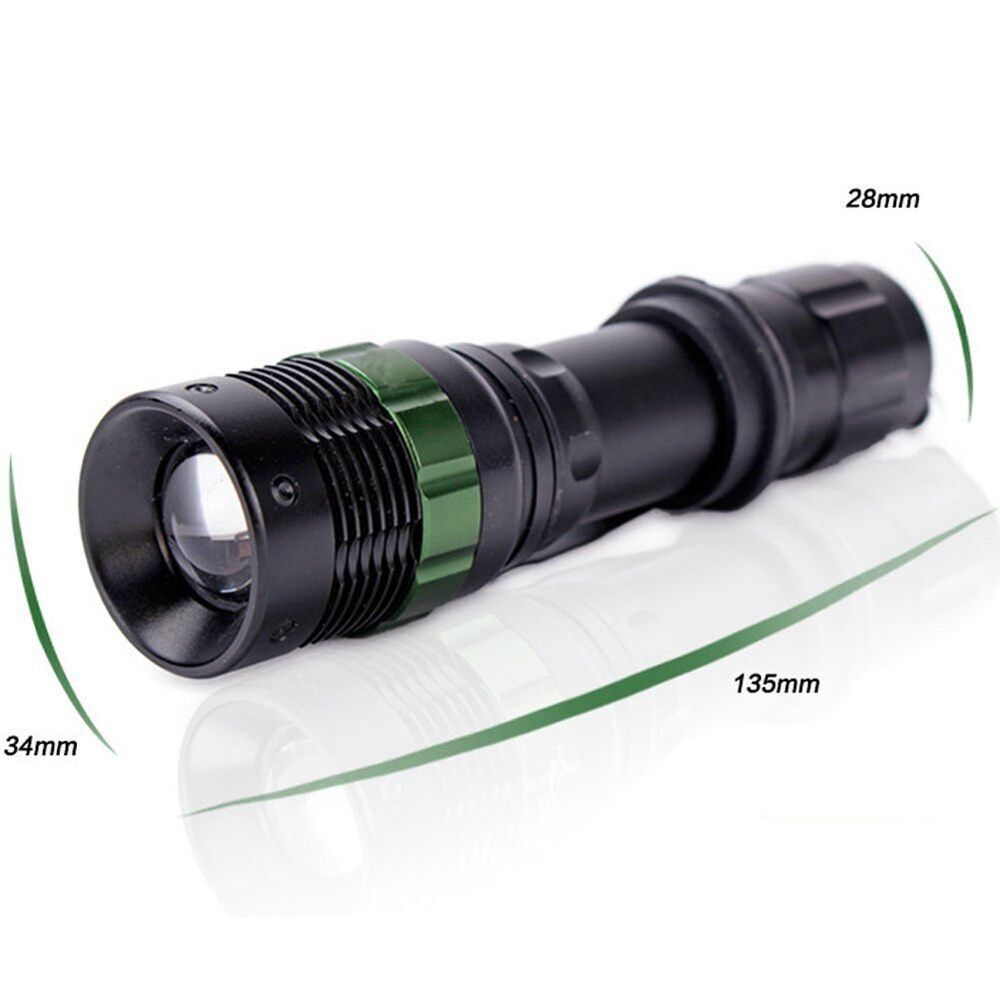 Q5 Tactical Military LED Flashlight Torch Zoom able 3 Mode AAA Lamp Torch Black