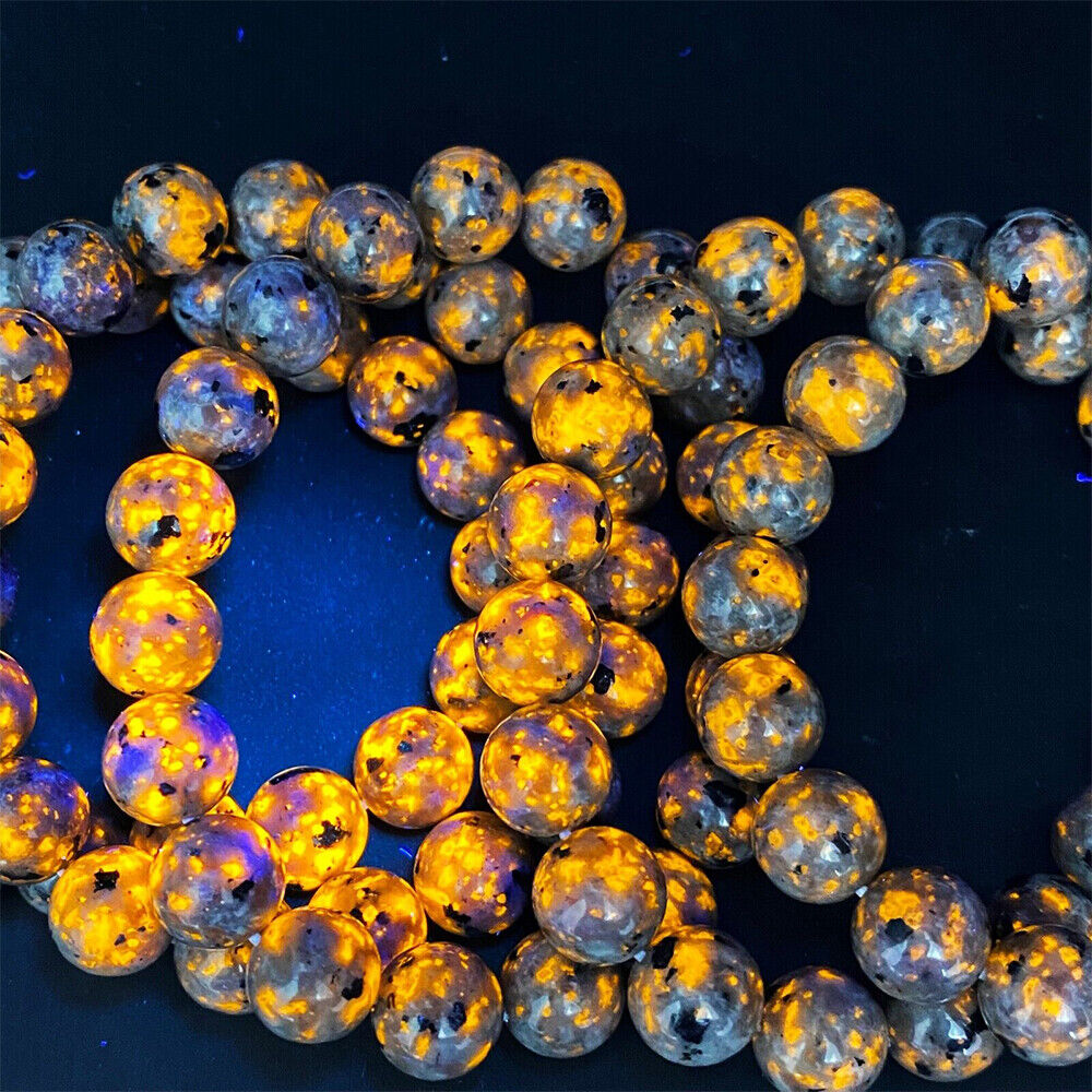 4/6/8mm Yooperlite Bead UV Reactive Fluorescent Glowing Healing Balance Bracelet