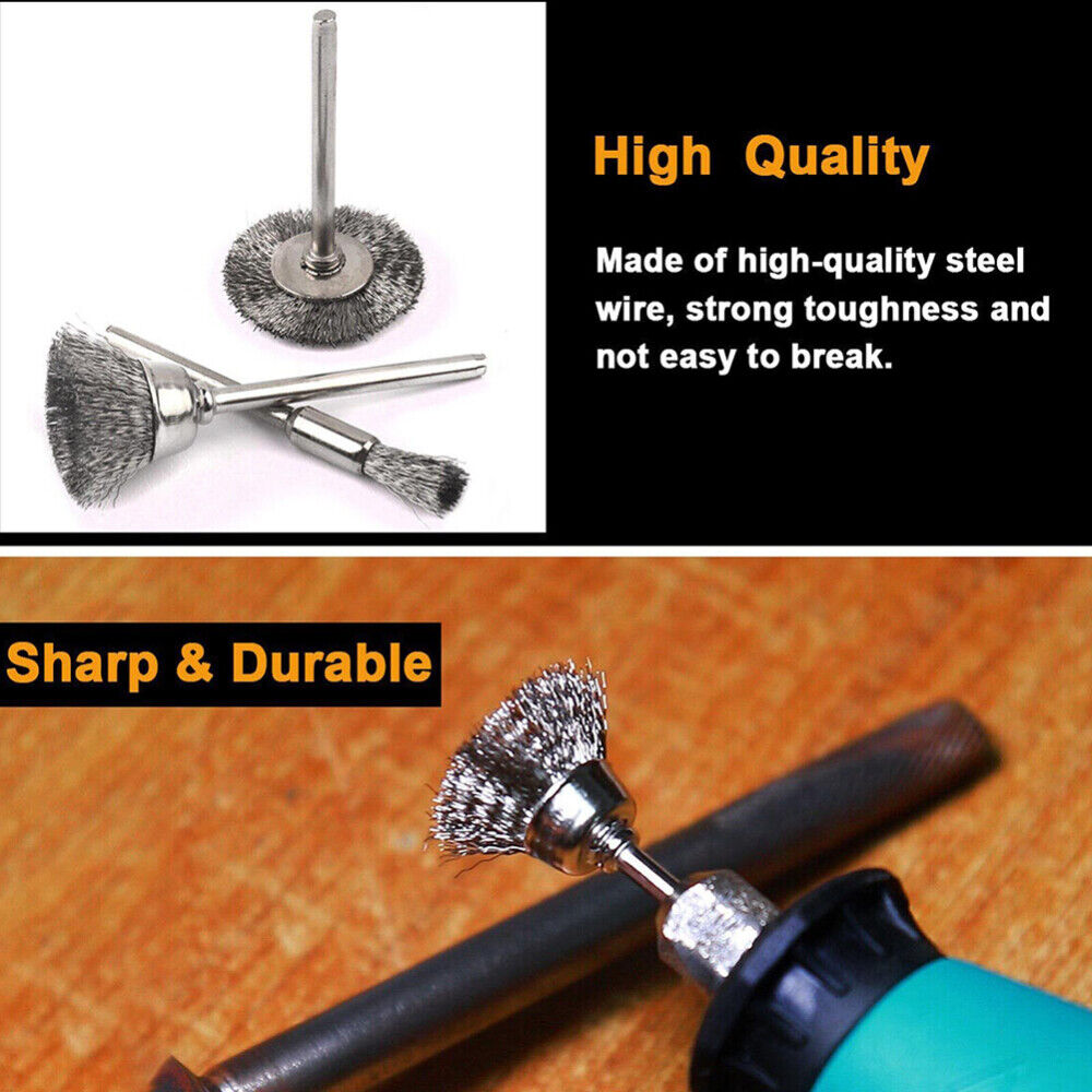 40xStainless Steel Wire Brush for Dremel Tool Rotary Drill Grinder Removal Wheel