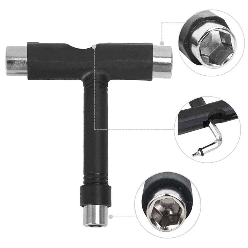 Roller Skate T-Type Longboard Screwdriver Spanner Tool Mini Skateboard Wrench