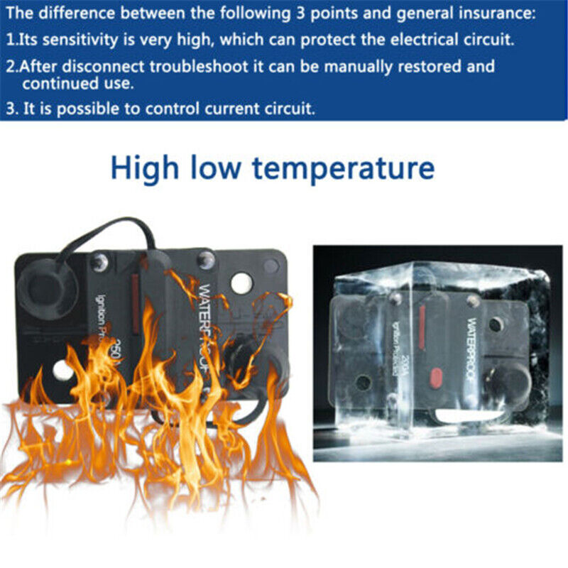 30A-300A AMP Circuit Breaker Dual Battery Manual Reset 12-48V DC Car Waterproof