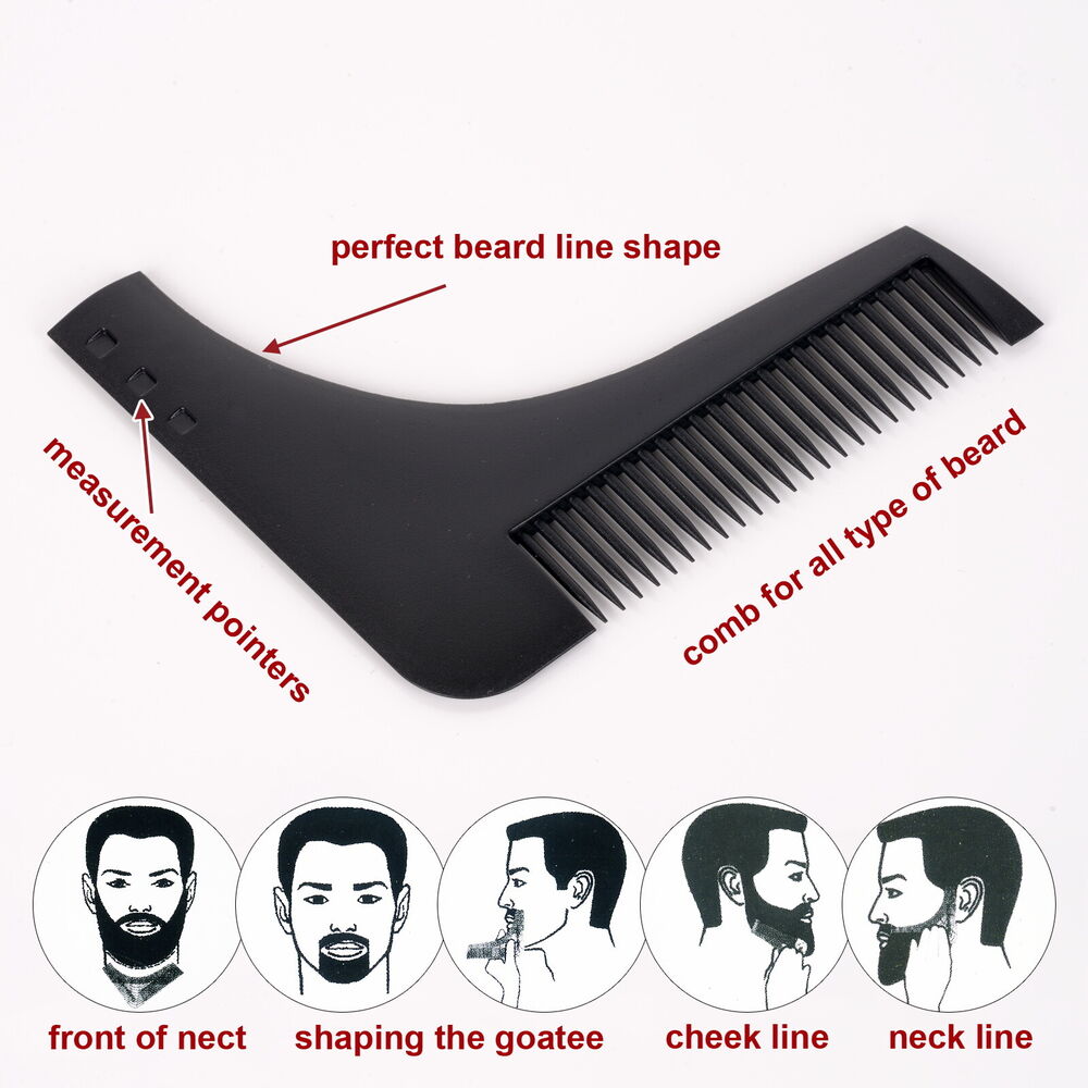 Beard Shaping Template Comb Styling Barber Tool Symmetry Trimming Shaper Black