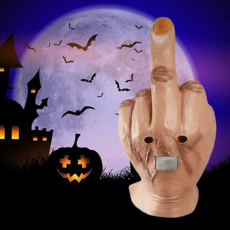 Scary Middle Finger Halloween Mask Full Head Costume Party Cosplay Prop 2021