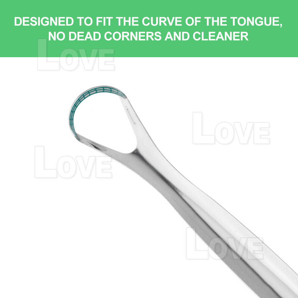 Tongue Tounge Cleaner Scraper Dental Care Oral Hygiene Mouth Kit Stainless Steel