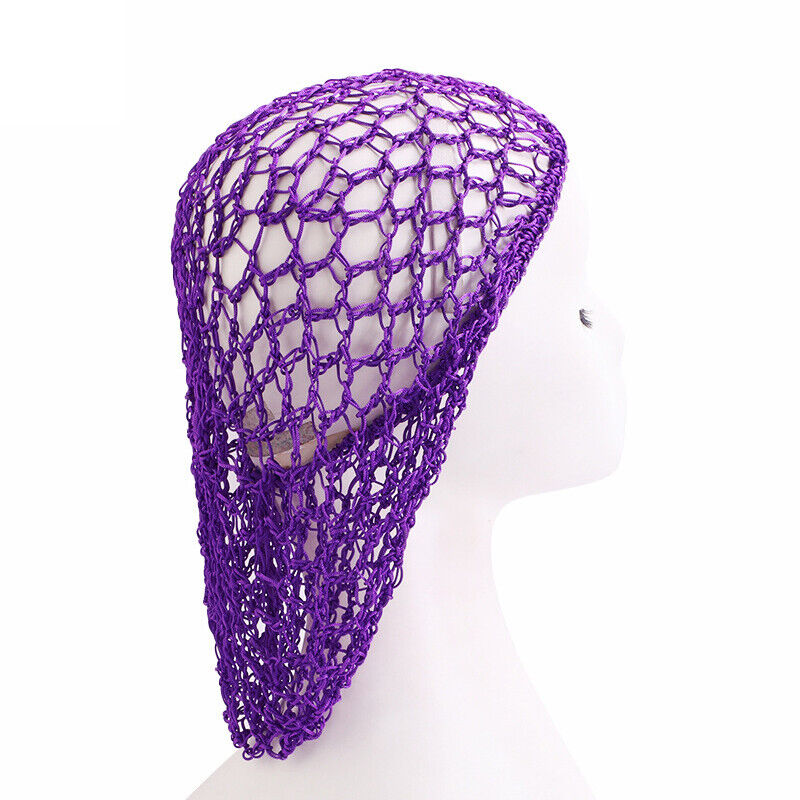 Womens Mesh Hair Net Crochet Cap Solid Hairnet Snood Sleeping Turban Hat Vintage