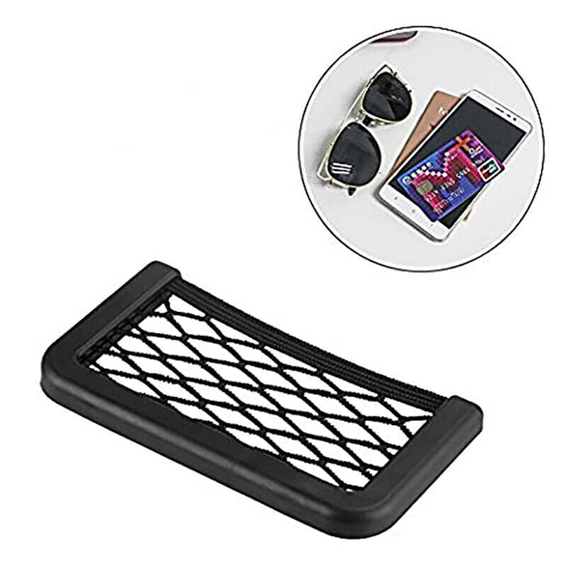 2x Medium Car Mesh Storage Holder Adhesive Net Pocket Phone Bag Card Black Truck