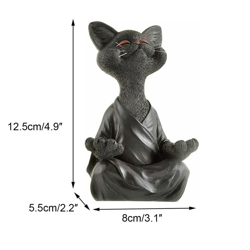 Whimsical Buddha Cat Figurine Meditation Yoga Collectible Home Decor Lover Gift