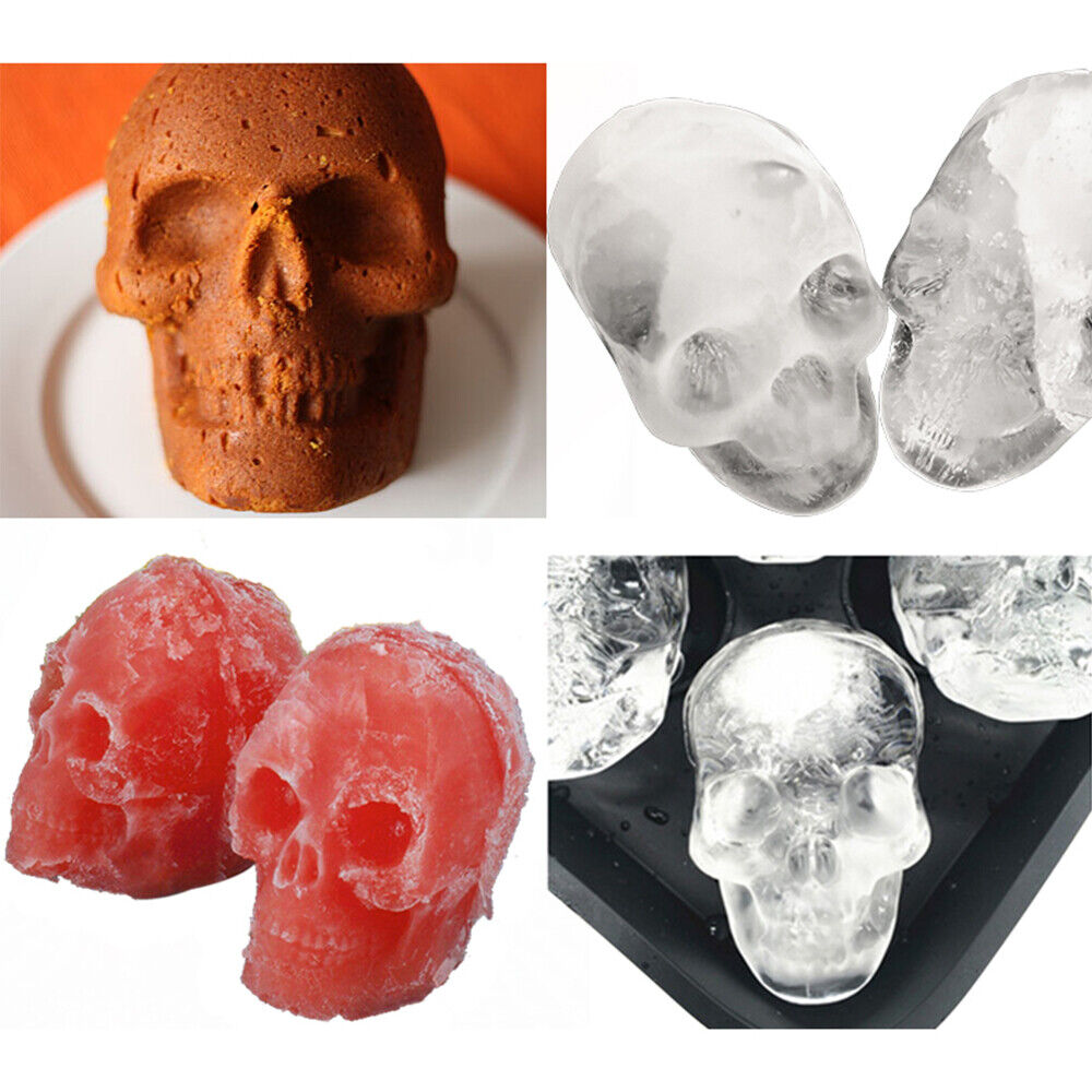 Premium Silicone Mold Sphere Whiskey Skull Mould Ice Cube Tray Ball Maker