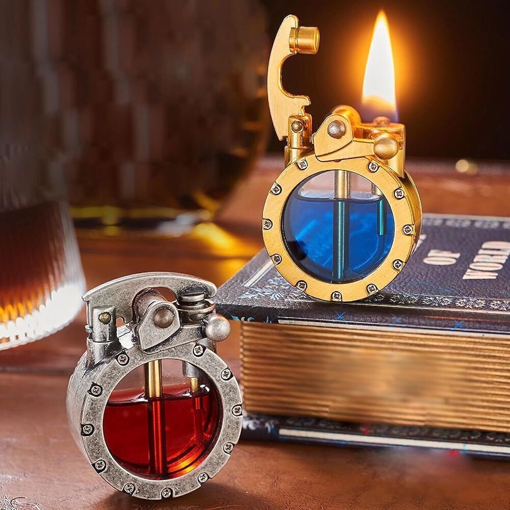 Transparent Kerosene Lighter Retro Steampunk Lighter (No Fuel)