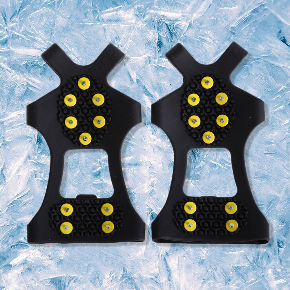 NEW Climbing Shoe Spikes 10-Stud Crampons Spike Anti Slip Survival Equipment (L)