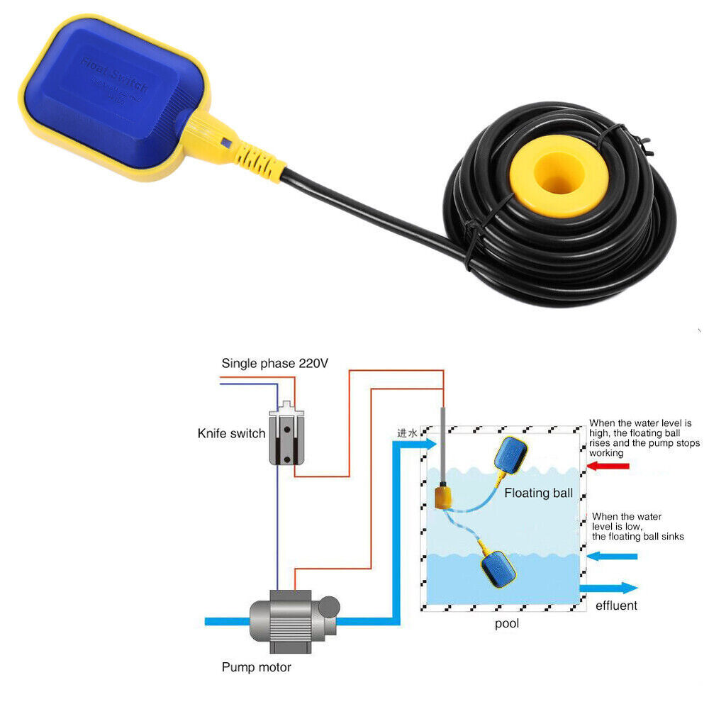 3/5/10M Tank Water Level Controller Float Switch Automatic Water Pump Regulator