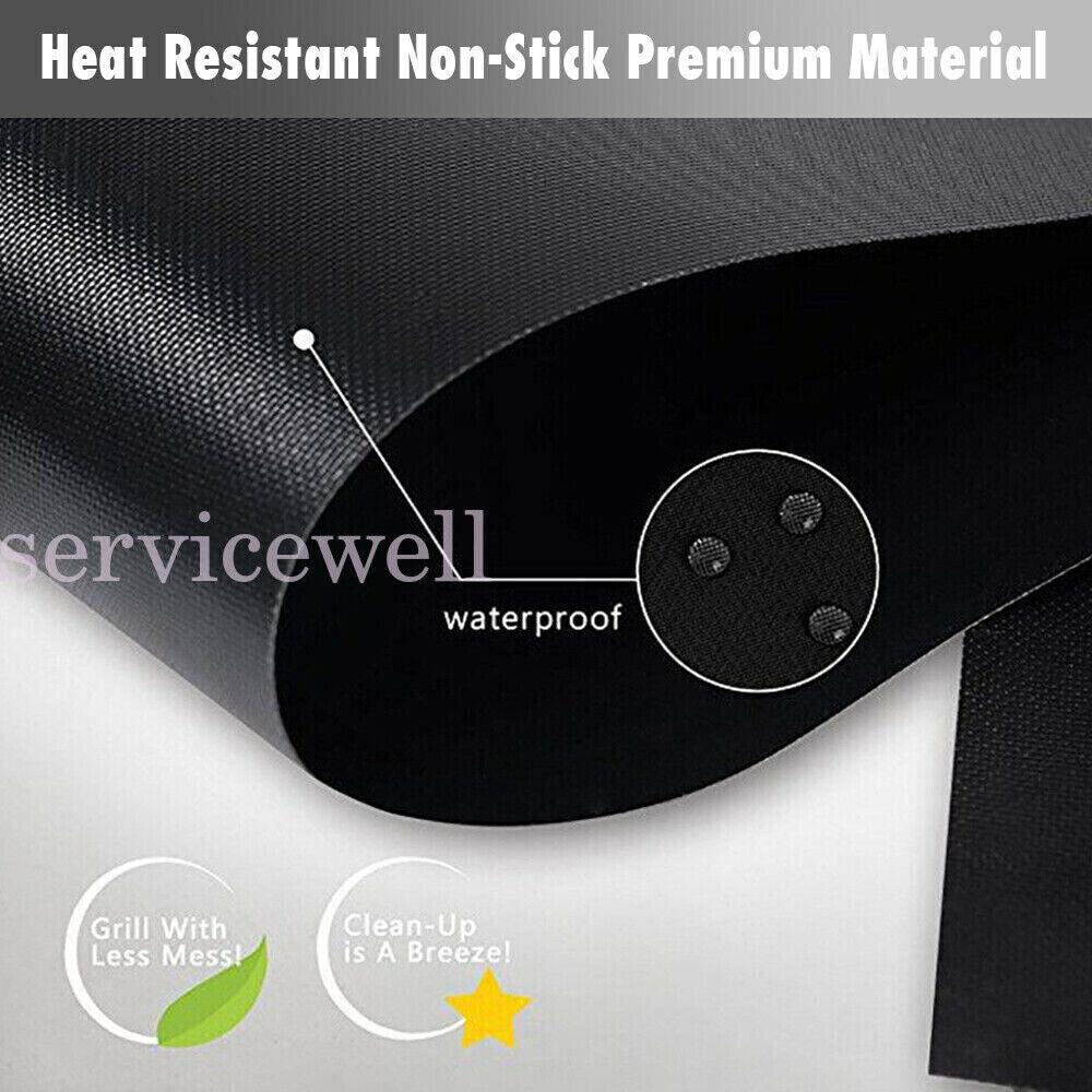 3 BBQ Grill Mat Reusable Sheet Resistant Non-Stick Barbecue Bake Meat