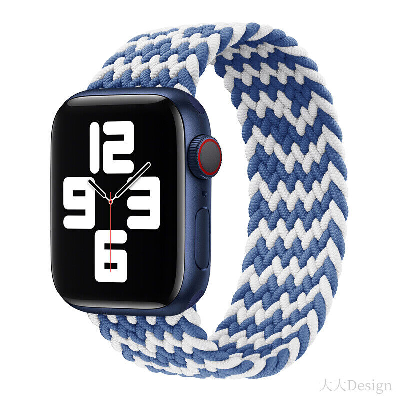 For Apple Watch Band Series 8 7 6 5 SE Nylon Braided Solo Loop Strap 41 42 44 45