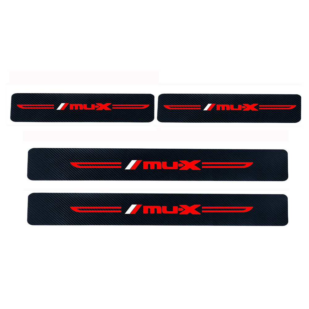 4×For Isuzu Mux Car Door Plate Sill Scuff Anti Scratch Decal Sticker Protector