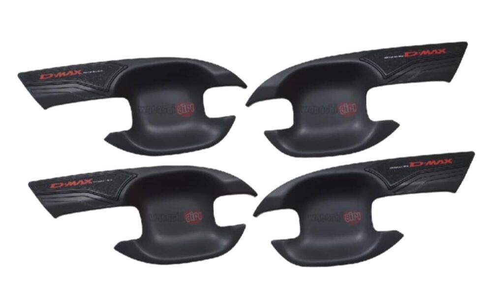 4 X Protective Door Handle Matte Black Logo Red 4 PCs Isuzu D-max Pickup 19-23