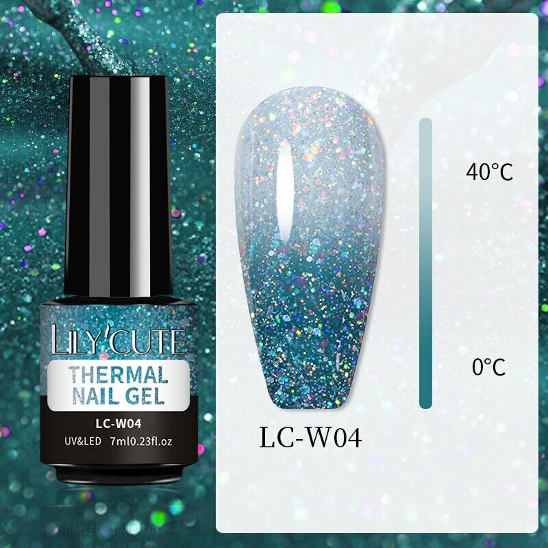 LILYCUTE Thermal Gel Polish Soak Off UV LED Color Changing Gel Nail Art Varnish