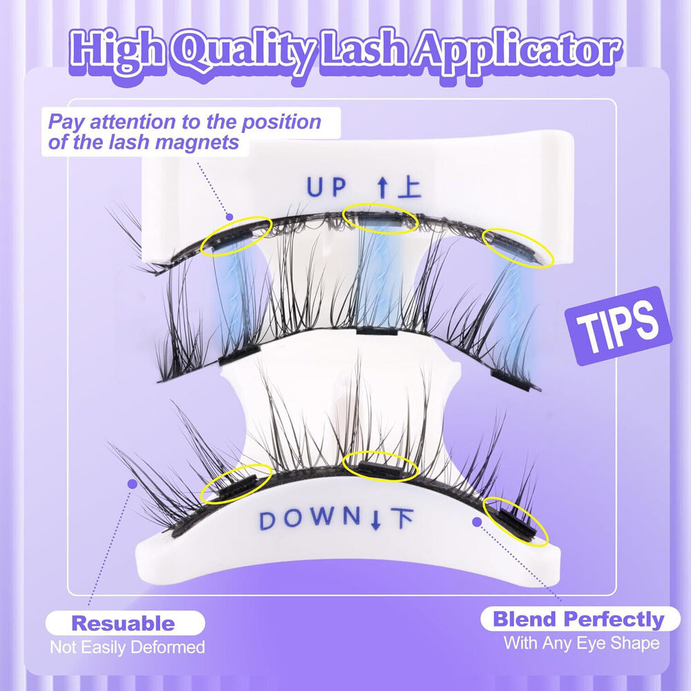 5D Reusable Natural Magnetic Eyelashes with Applicator No Glue Needed Lashes Kit