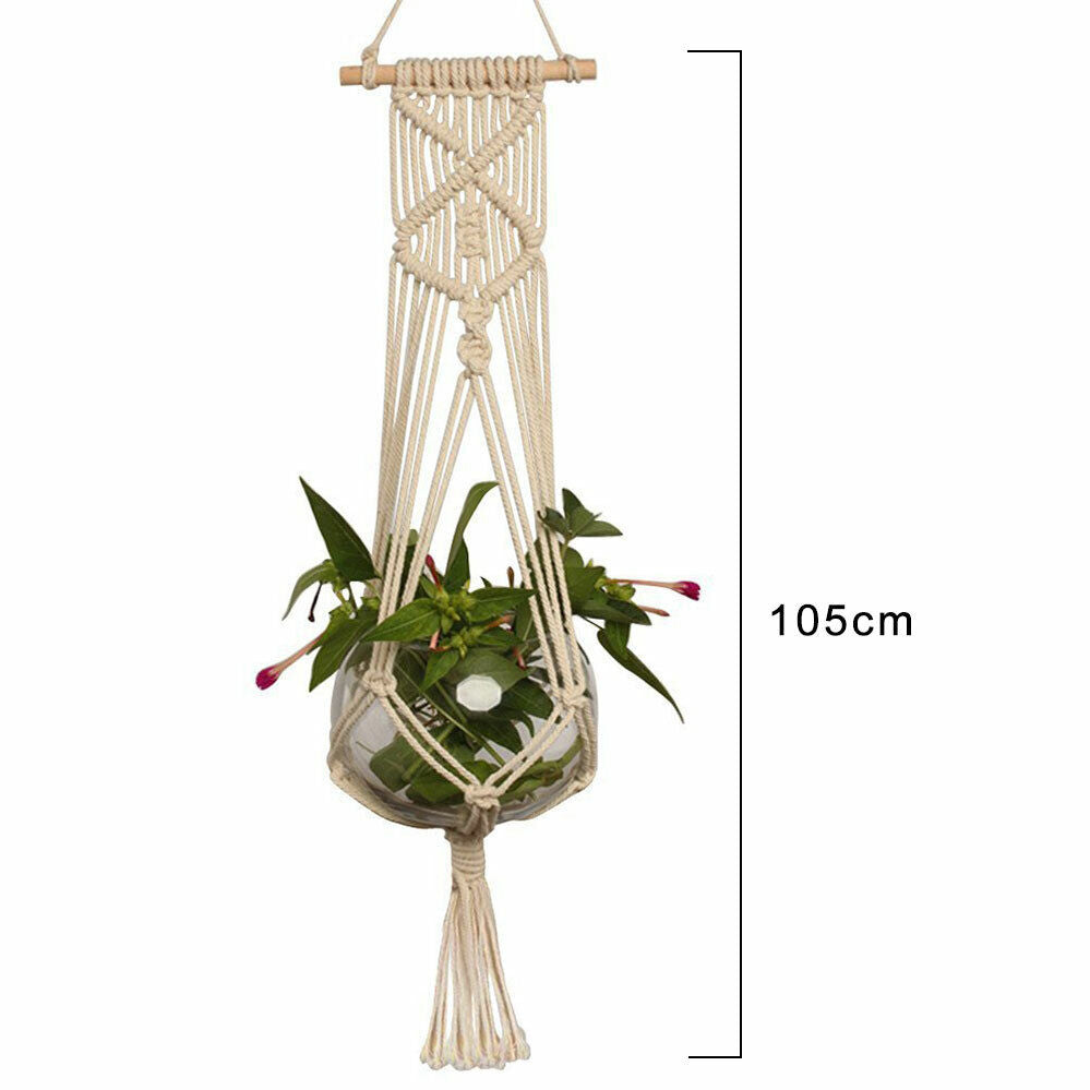 Plant Hanger Macrame Hanging Planter Basket Pot Holder Hemp Rope Braided