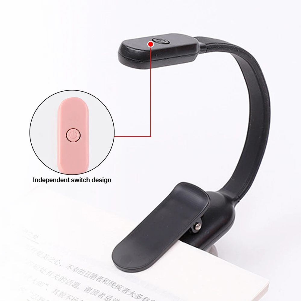 Mini Portable Clip-On Reading Lamp LED Night Light Book Light 3 Modes Brightness