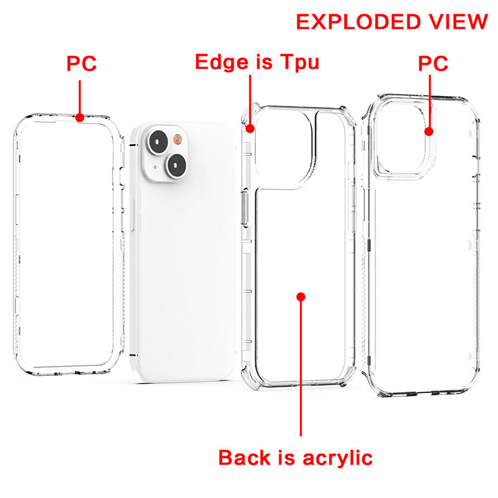 For Motorola Moto G84 G54 G34 G24 G14 G04 G53 Shockproof Clear Case TPU Cover