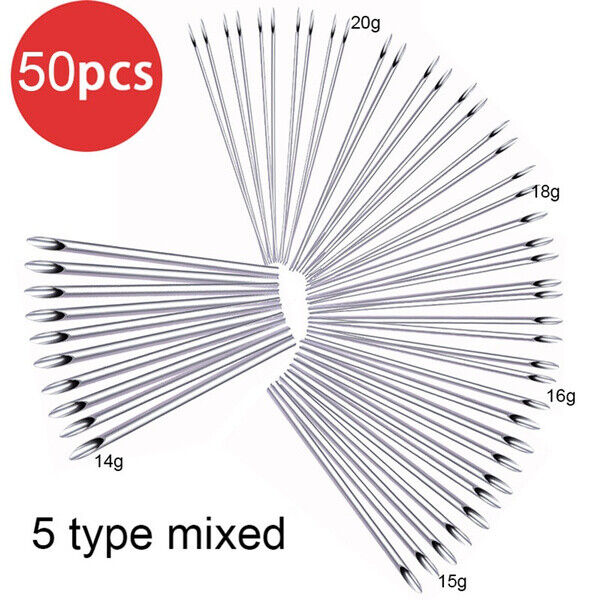 Disposable Piercing Needles Navel Nipple Ear Nose Lip Piercing Needles Kit Tool