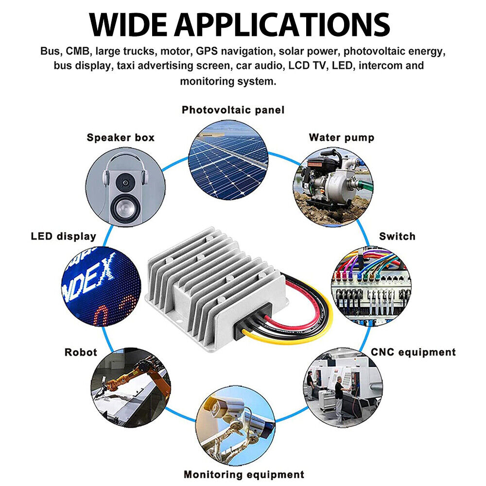 360W Supply Waterproof Car DC 12V Step Up Voltage Converter Regulator Power