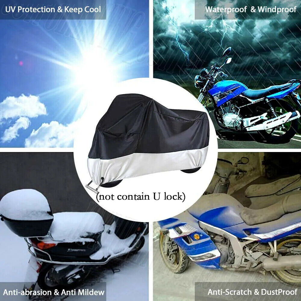 Waterproof Outdoor Motorcycle Motorbike Cruiser Scooter Motor Bike Cover Storage