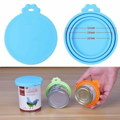 3X Reusable Pet Food Can Cover Lid Dog Cat Pet Tin Silicone Storage Seal Cap