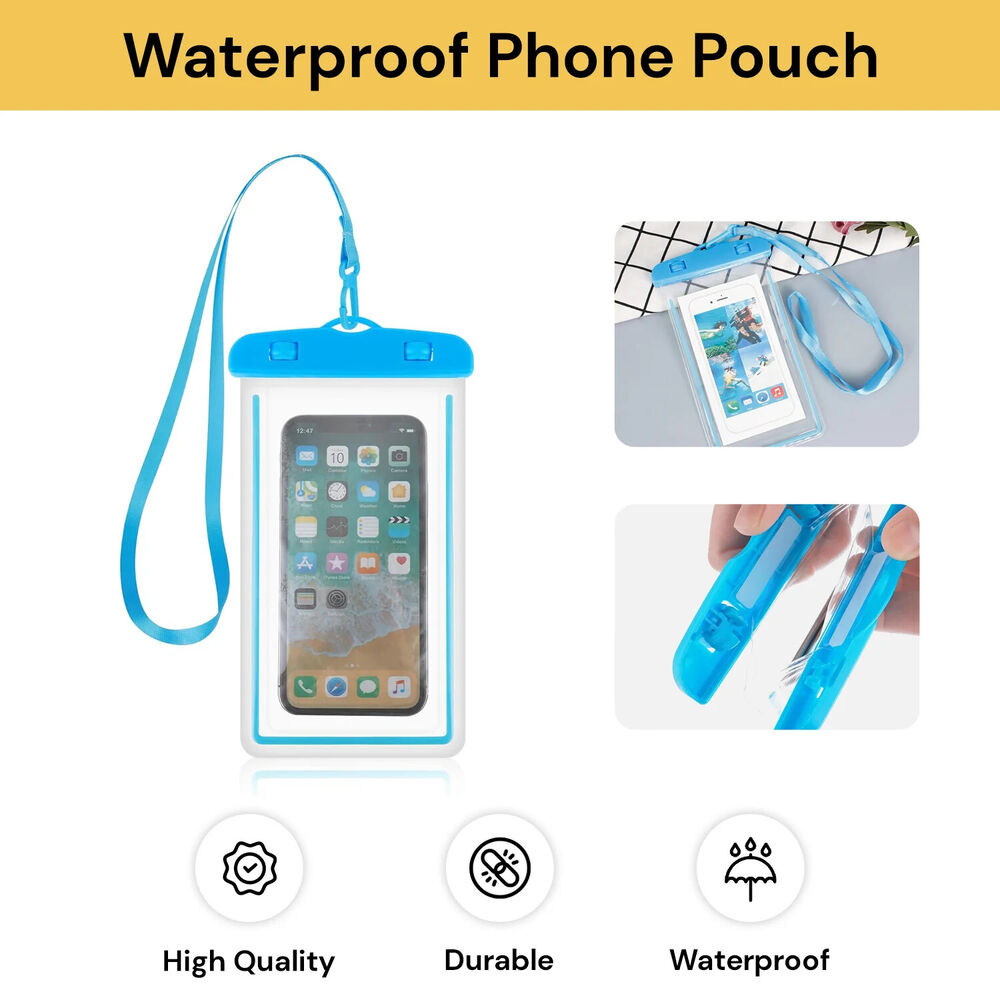 2pcs Universal Waterproof Case Bag IPX8 Floating Phone Pouch Case Dry Bag Underwater