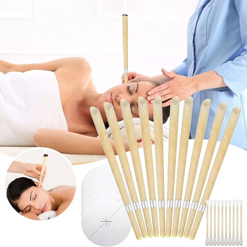 10X Natural Ear Candles Set Aromatherapy Candle Candling Relax Treatment Care L