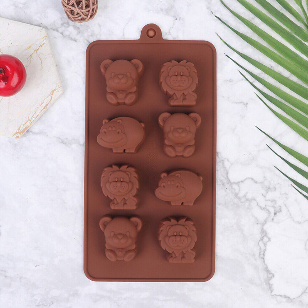 Safari Animals Chocolate Mould Ice Tray Silicone Jelly Cookie Cake Baking Mold