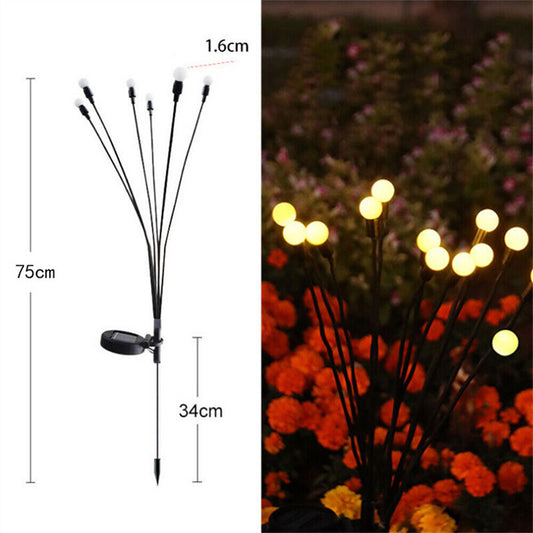 4pcs LED Solar Firefly Lights Swaying Lawn Outdoor Garden Landscape Decor