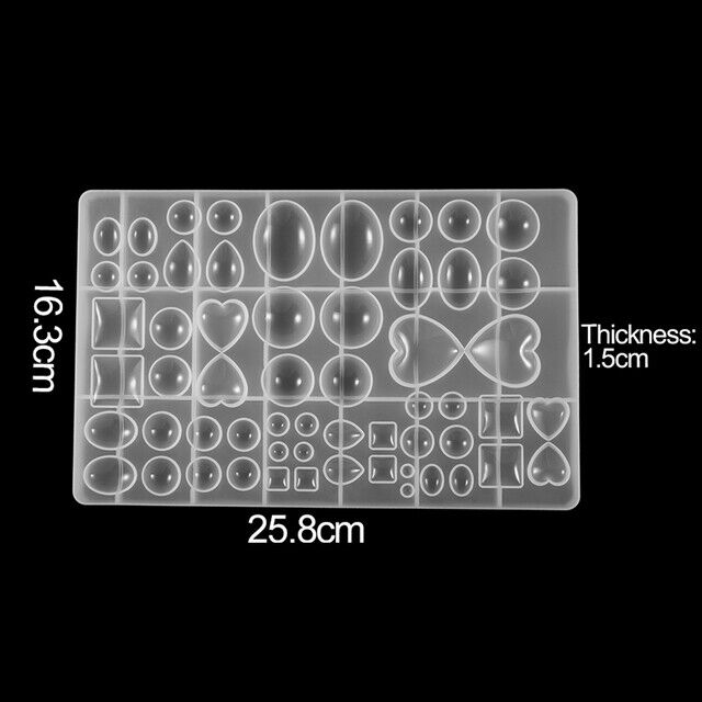 Time Gem Cabochon Silicone Mold DIY Making Resin Jewelry Oblate Cabochon Mould