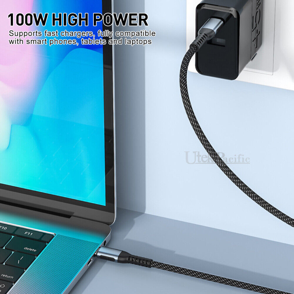 100W USB C Type C Charger Cable Fast Charge For Samsung S24 S23 S22 Huawei 2M 3M