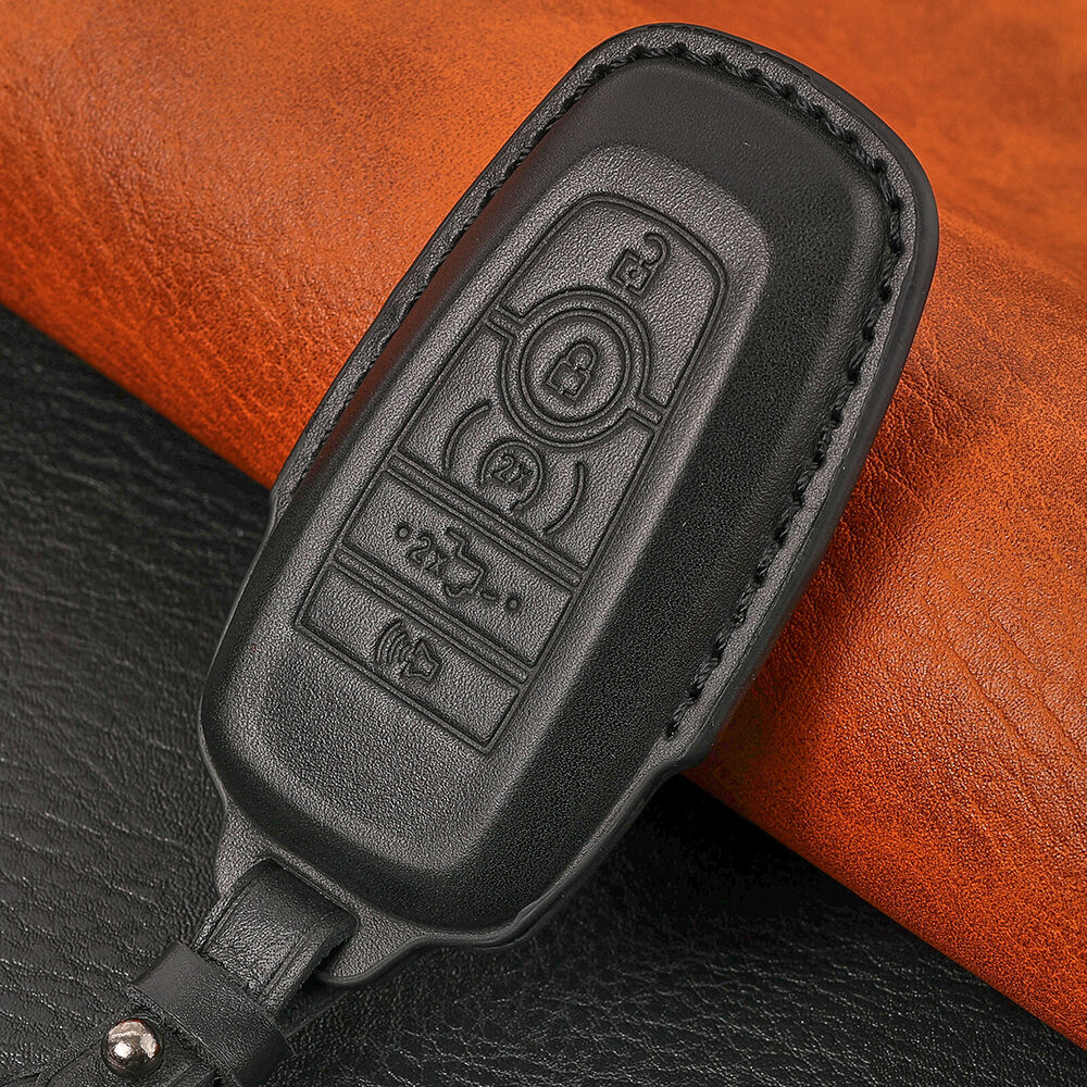 5Buttons Remote Key Fob Leather Case Cover Holder For Ford Explorer Edge 2022