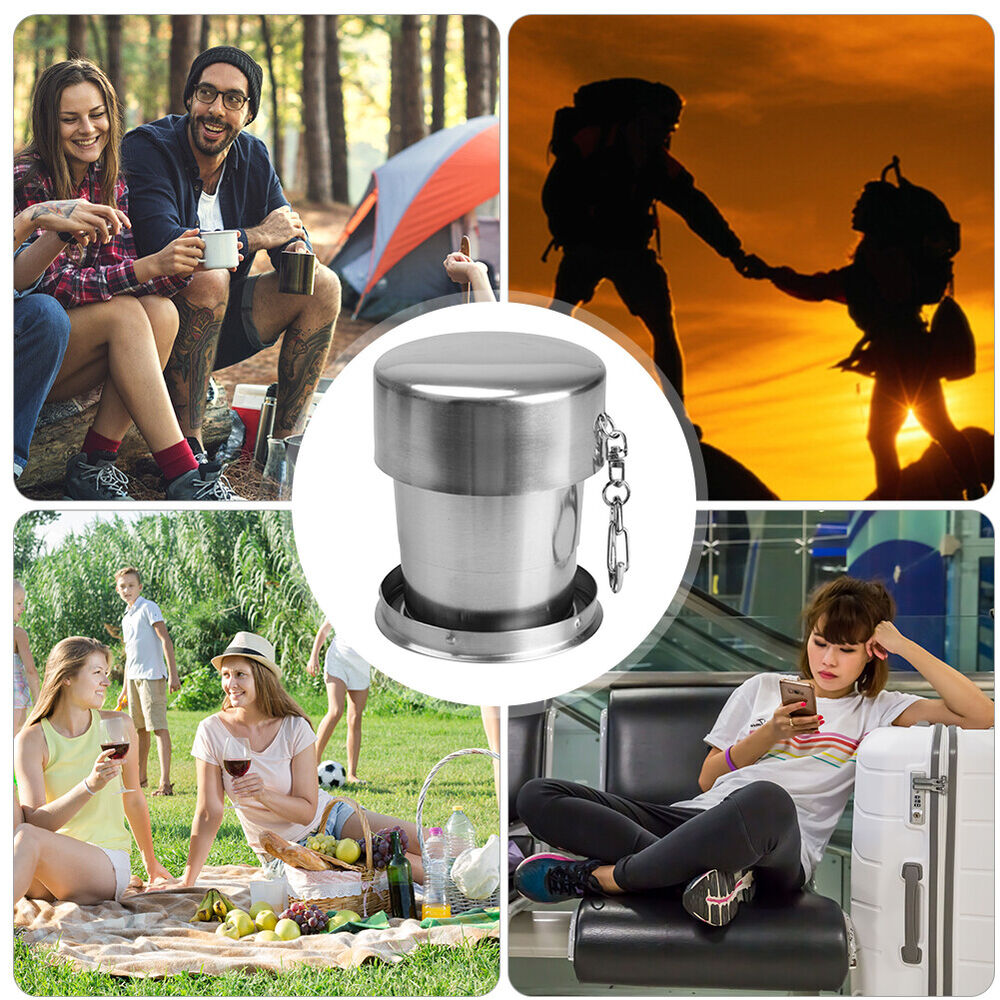 NEW Collapsible Cup Portable Camping Mug with Keychain Drinking Cup (150ml)