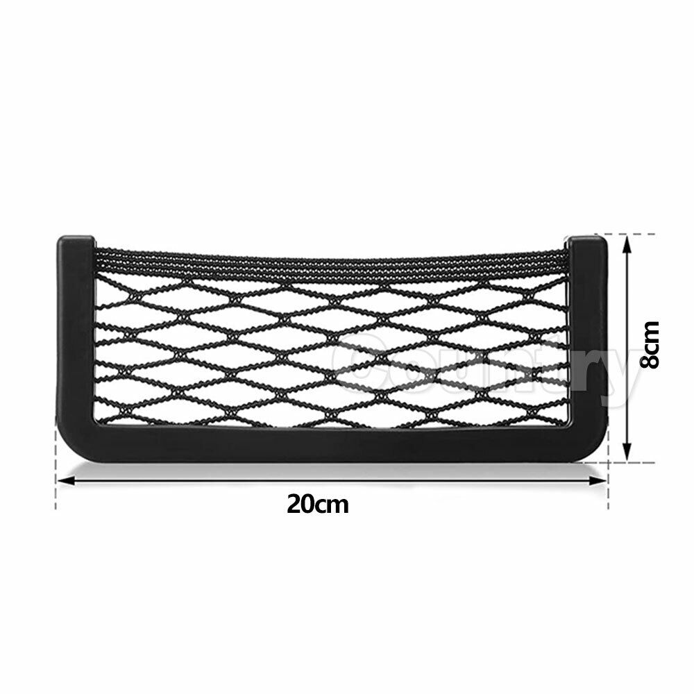 2x Medium Car Mesh Storage Holder Adhesive Net Pocket Phone Bag Card Black Truck